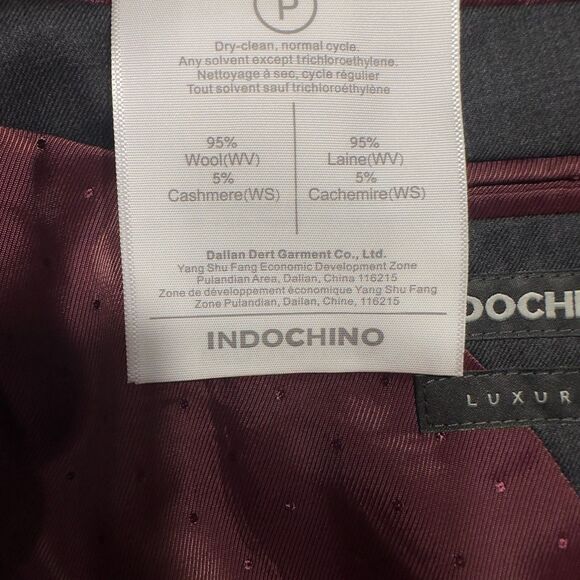INDOCHINO LUXURY Mens Blazer 44R CASHMERE/WOOL Sport Coat 2-Button Jacket Gray - Picture 11 of 13